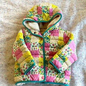 Baby Boden patchwork coat with furry lining